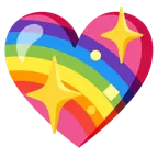 funkelndes Herz + Regenbogen