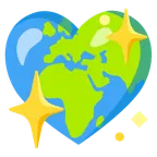 funkelndes Herz + Globus mit Europa und Afrika