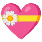 Herz mit Schleife + gelbe Blüte