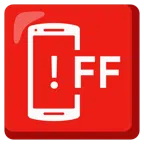 Mobiltelefon aus + rotes Ausrufezeichen