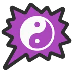 Sprechblase für wütende Aussage rechts + Yin und Yang
