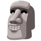 Moai + faccina raggiante con occhi felici