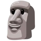 Moai + faccina con sorriso e occhi spalancati