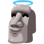 Moai + faccina con sorriso e aureola