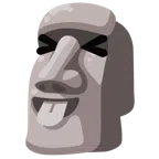 Moai + faccina che strizza gli occhi e mostra la lingua