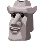Moai + faccina con cappello da cowboy