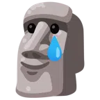 Moai + faccina sorridente con lacrima
