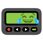 face with tears of joy + pager