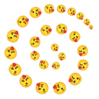 وجه يرسل قبلة + عاصفة