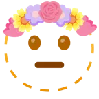 dotted line face + tulip