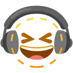 dotted line face + headphone