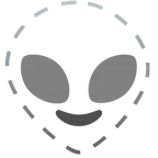 dotted line face + alien