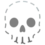 dotted line face + skull