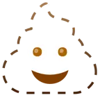 dotted line face + pile of poo