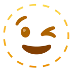 dotted line face + winking face