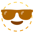 dotted line face + smiling face with sunglasses