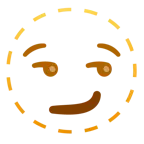 dotted line face + smirking face