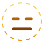 dotted line face + expressionless face