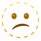 dotted line face + confused face