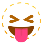dotted line face + squinting face with tongue