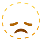 dotted line face + disappointed face