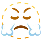 dotted line face + face with steam from nose