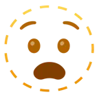 dotted line face + fearful face