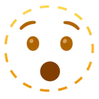 dotted line face + hushed face