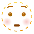 dotted line face + flushed face