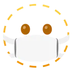 dotted line face + face with medical mask