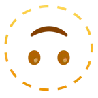 dotted line face + upside-down face