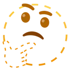 dotted line face + thinking face