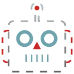 dotted line face + robot