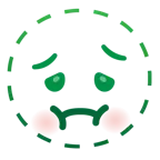 dotted line face + nauseated face