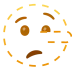 dotted line face + lying face