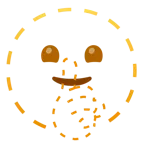 dotted line face + shushing face