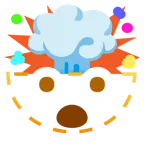 dotted line face + exploding head