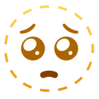 dotted line face + pleading face