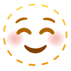 dotted line face + smiling face