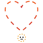 dotted line face + heart exclamation