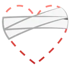 dotted line face + mending heart