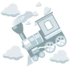 Wolke + Dampflokomotive