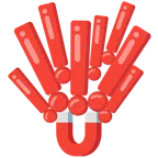 rotes Ausrufezeichen + Magnet